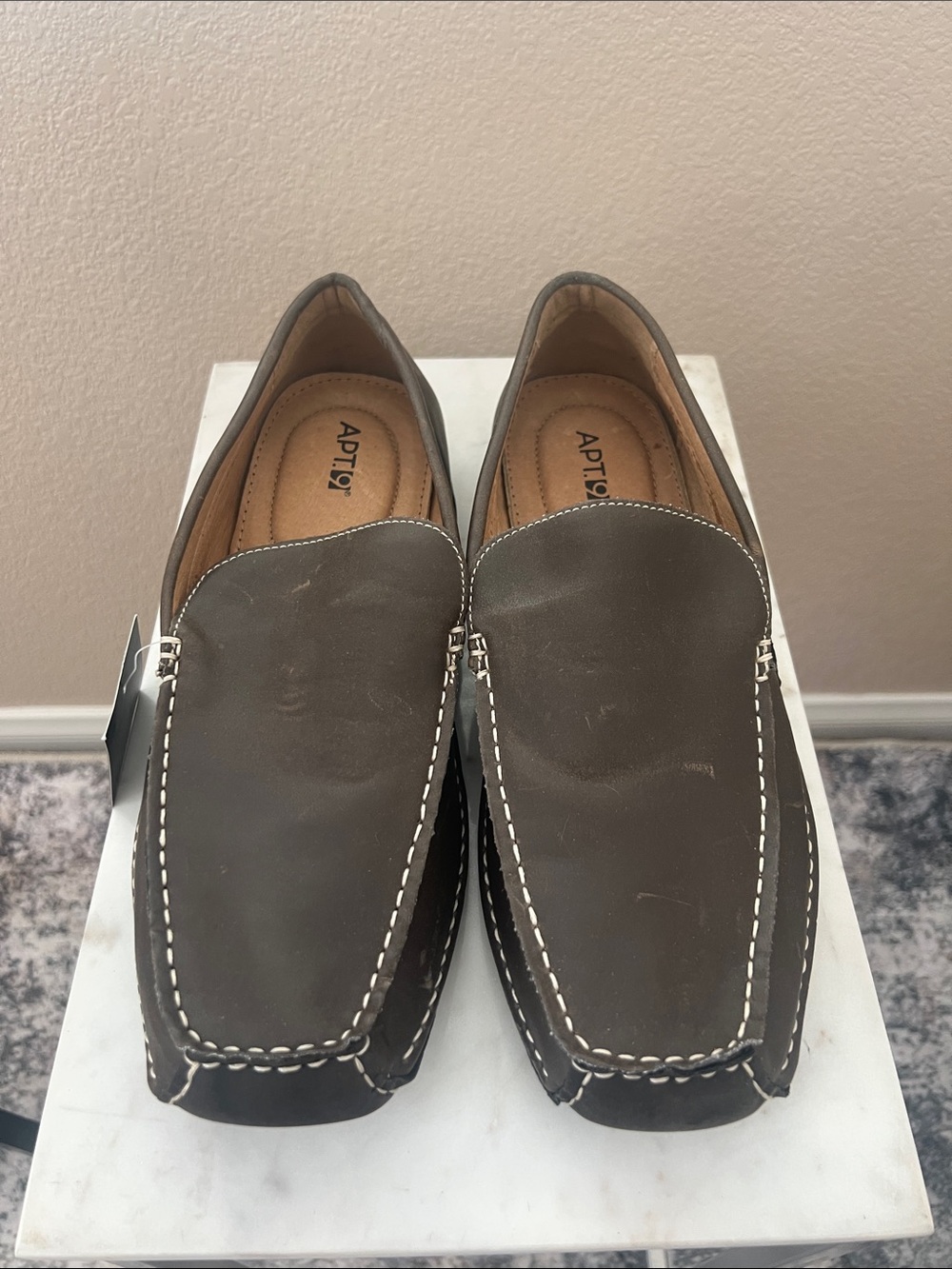 Apt. 9 Men’s Brown Leather Slip-On Driving Loafers